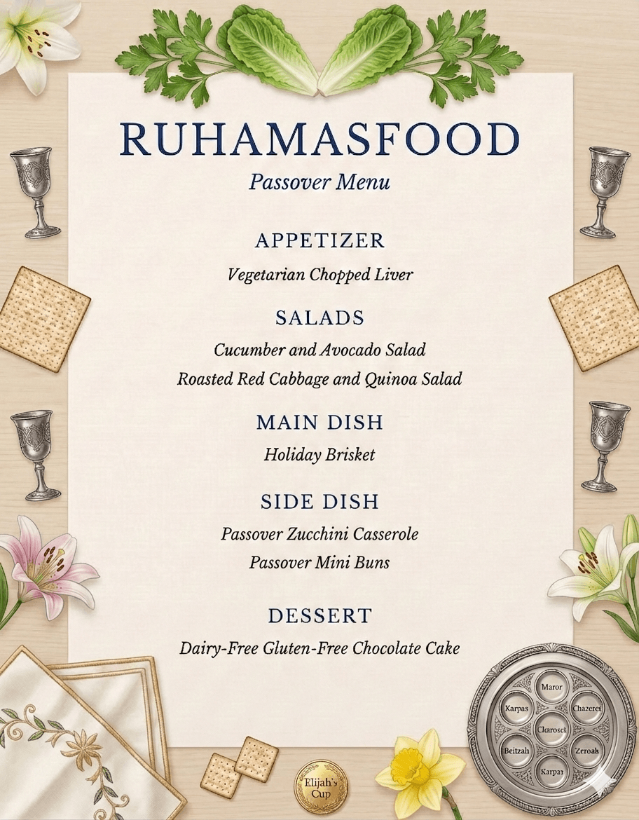 Passover Menu - Menu